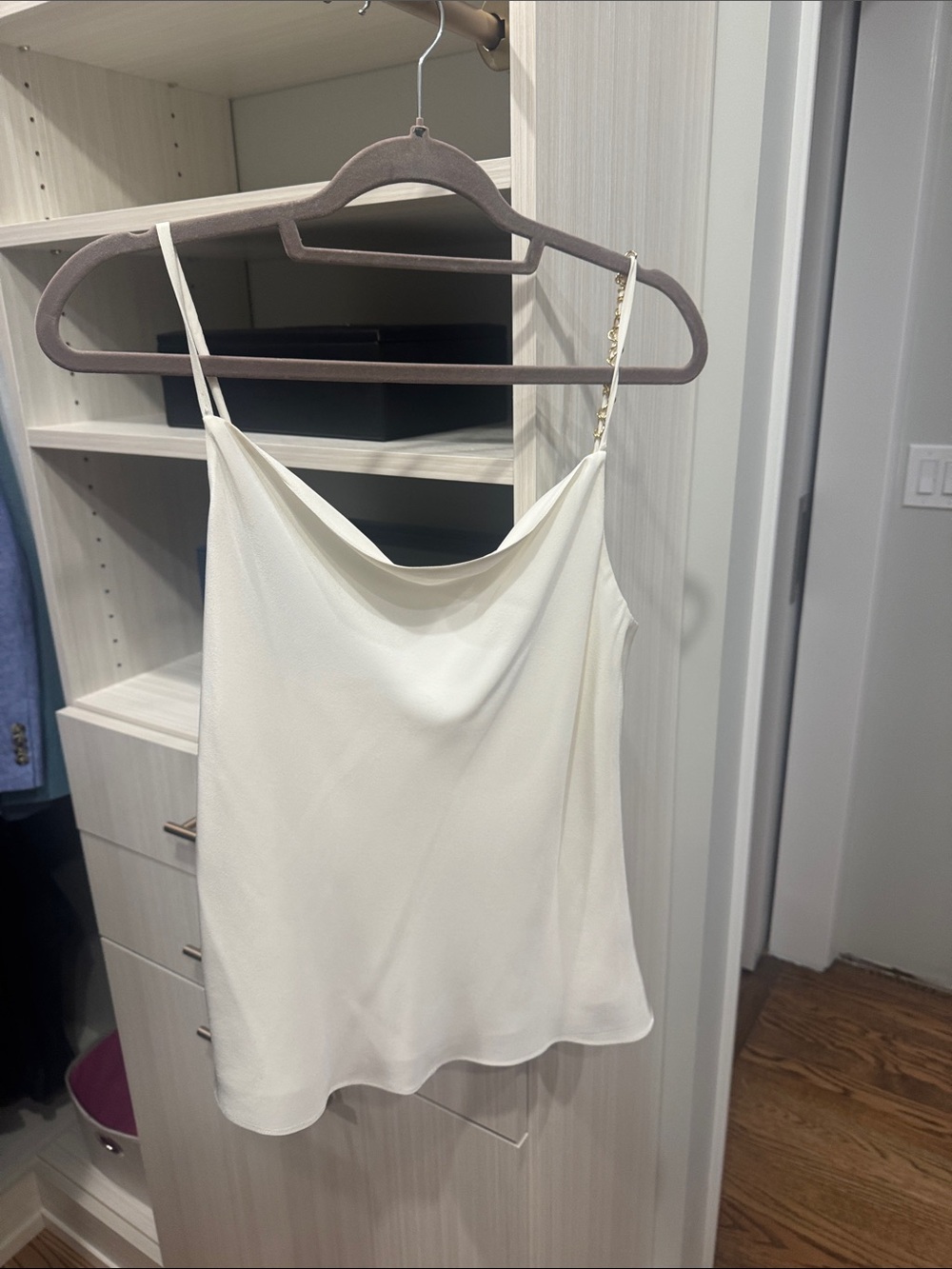 Lilly Pulitzer Cream Cowl Neck Camisole with Chain Strap